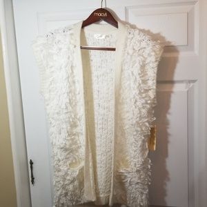 RD Style Loop Knit Long Cardigan Off White NWT